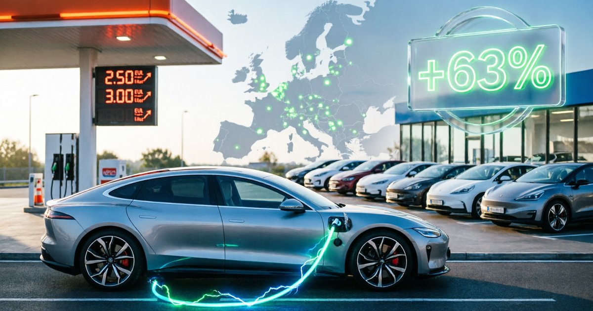 Mașinile electrice cresc cu 63% în UE, împinse de benzina scumpă — în România, vânzările lor scad cu aproape 30%