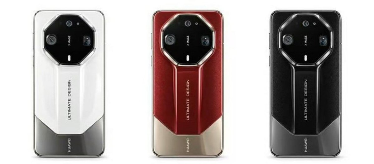 Huawei Mate 90 RS Ultimate Design în alb, roșu și negru, cu modulul foto octogonal