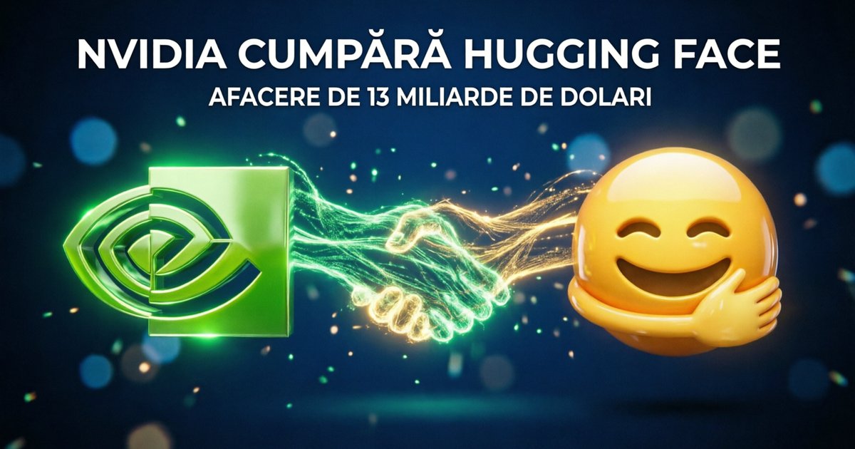 Nvidia confirmă achiziția Hugging Face pentru 12,93 miliarde de dolari — platforma spartă în iulie de un model AI al OpenAI intră sub aripa producătorului de GPU-uri