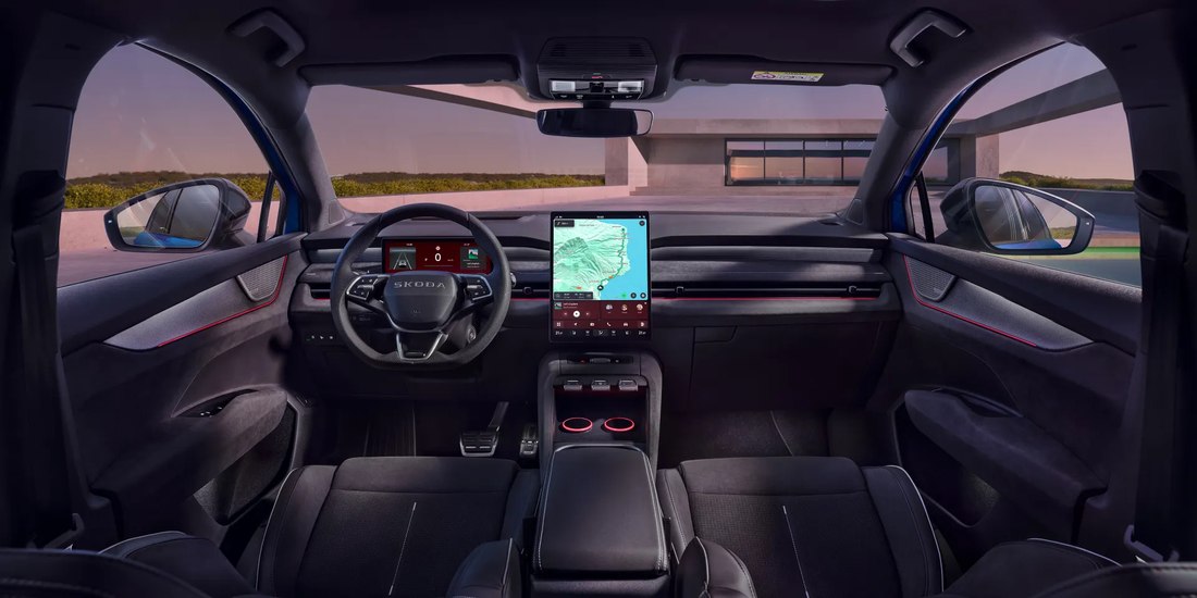 Skoda Peaq, interior, ecran central vertical 13,6 inch